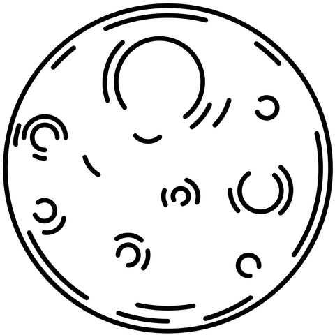 Coloring page of the Moon