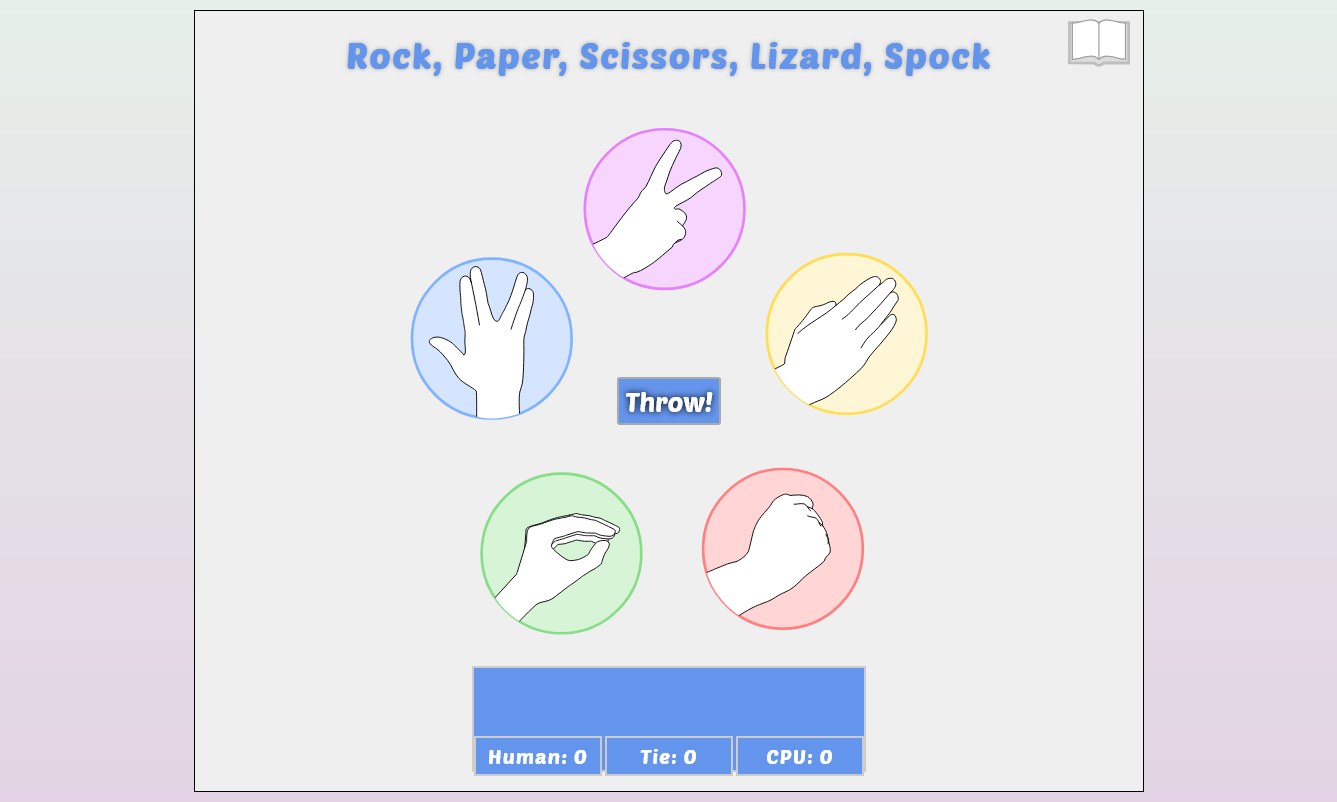 Picture of Rock, Paper, Scissors, Lizard, Spock game, Final Project, WEB 114