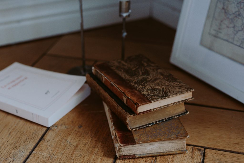 Books on the floor